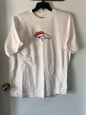 Denver Broncos T-Shirt Men’s Large Blue & Orange Tim Tebow #15 Reebok Tee Shirt